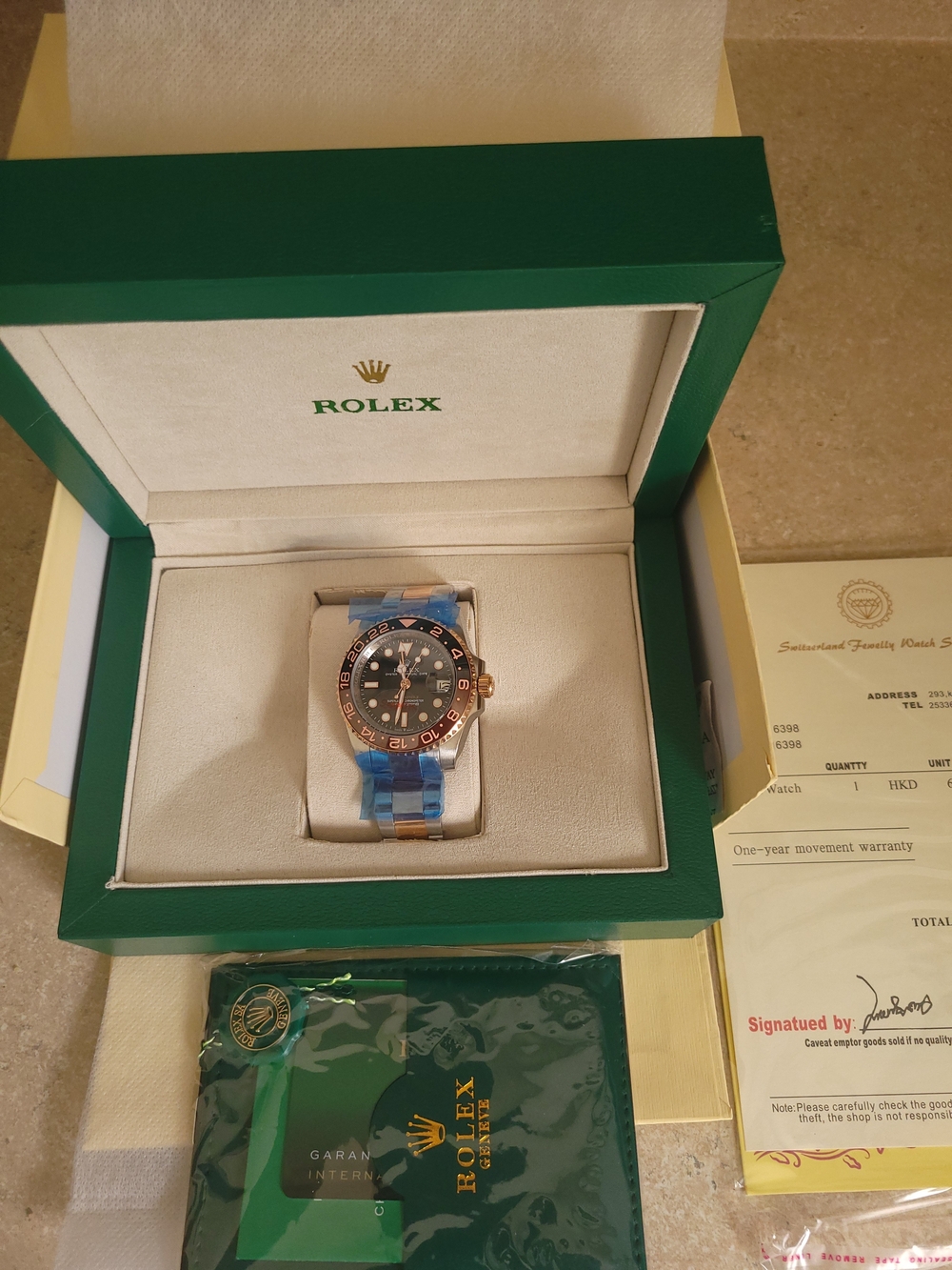 Rolex GMT-Master II Two-Tone Rose Gold and Black Dial